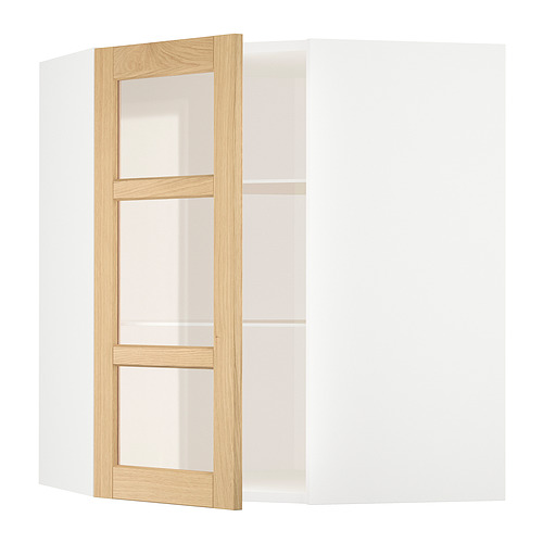 METOD, corner wall cab w shelves/glass dr. 1 of 3 open dialog