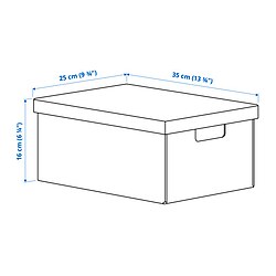 Measurement Illustration - FJÄDERHARV storage box with lid