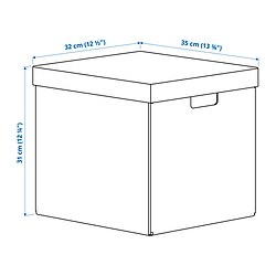 Measurement Illustration - FJÄDERHARV storage box with lid