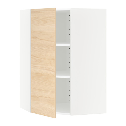 Mueble de cocina METOD en madera clara, diseño minimalista, tres estantes, ajustables.