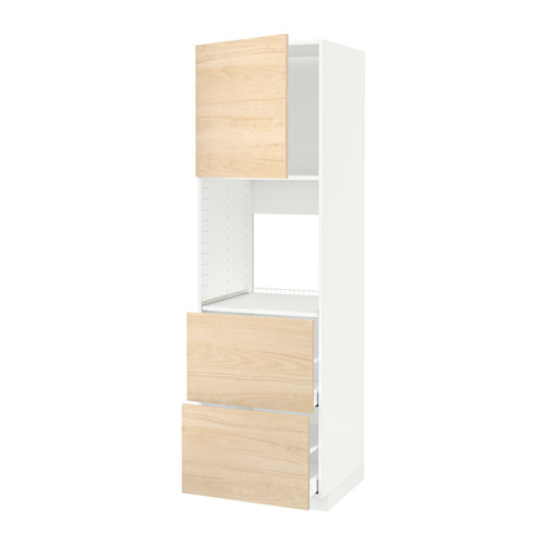 Mueble de armario de madera texturizada con cajón extraíble, acabado natural claro.