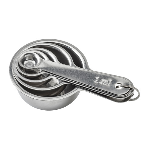 Juego de tazas medidoras de acero inoxidable VARDAGEN - plata - diseño de anidamiento - utensilio de cocina.