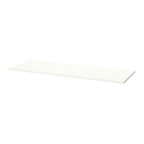Mesa de oficina blanca MITTZON, rectangular, tapa de melamina, duradera y resistente a las manchas.