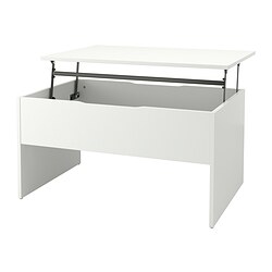ÖSTAVALL, mesa de centro ajustable, Blanco