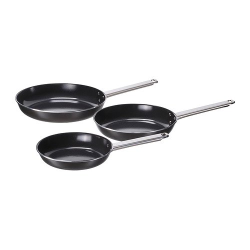 GULDÖRING, frying pan, set of 3. 1 of 3 open dialog