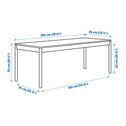 Measurement Illustration - TONSTAD/TOSSBERG table and 6 chairs