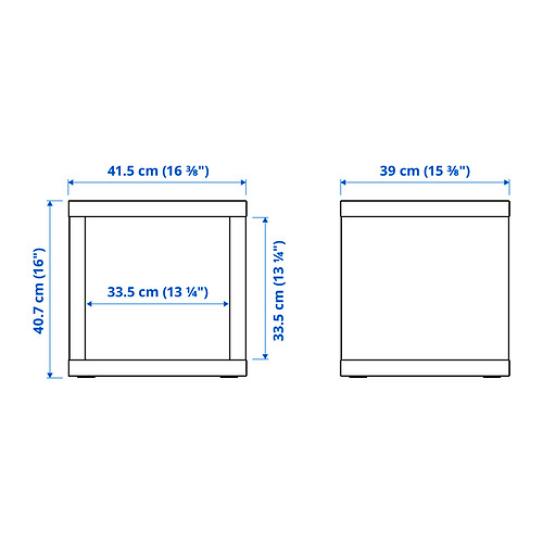Ilustración con medidas del producto: KALLAX.