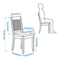Ilustración de medidas - NÄSINGE/NÄSINGE mesa con 4 sillas