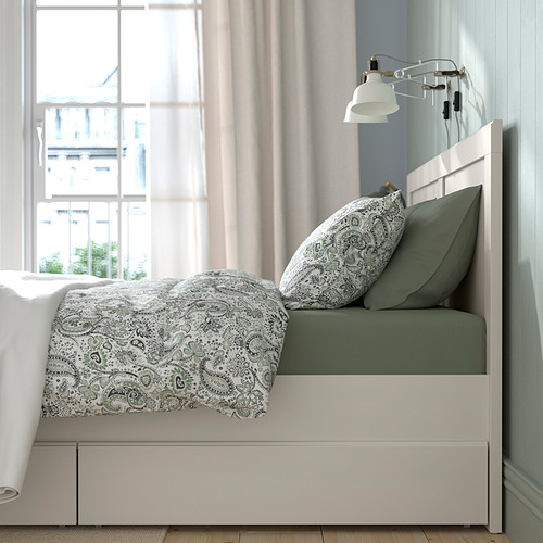 FÅGELFJÄLLET, bed frame with 4 storage boxes. 3 of 8 open dialog