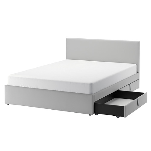 GLADSTAD, cama tapizada+4 cajas almacenaje 1 de 11 open dialog