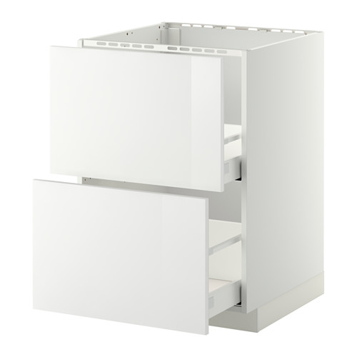 Mueble de cocina METOD blanco con cajón liso y moderno; Acabado brillante.