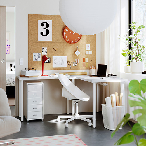 LAGKAPTEN / LINNMON, escritorio en forma de L. 2 de 2 open dialog