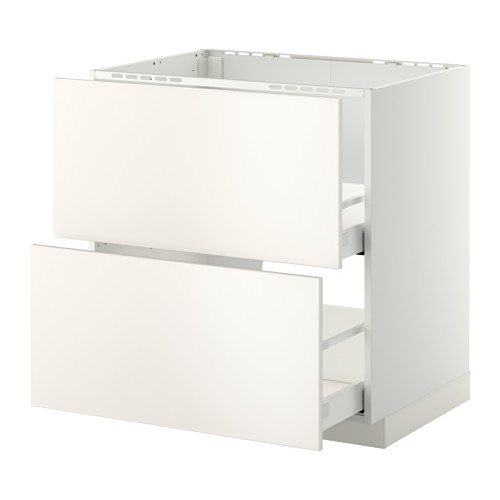Mueble de cocina METOD blanco con dos cajones, diseño elegante, acabado liso.