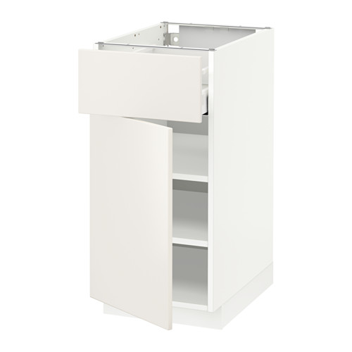 Mueble METOD: blanco, diseño moderno, un cajón, acabado elegante.