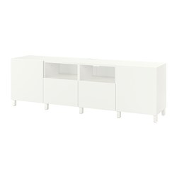 BESTÅ, TV bench with drawer runner, push-open, White / Lappviken white