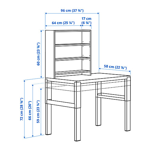 PÅHL, desk with add-on unit. 7 of 7 open dialog