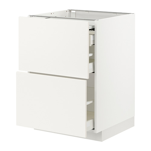Mueble de cocina METOD blanco con dos cajones y encimera extraíble.
