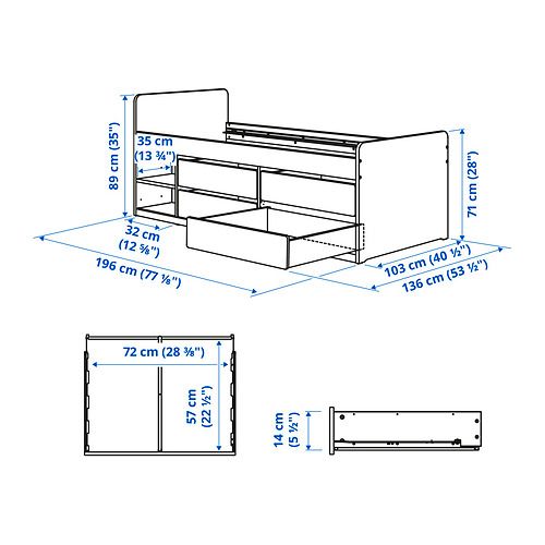 SLÄKT, bed with storage and LURÖY slatted bedbase 5 of 5 open dialog