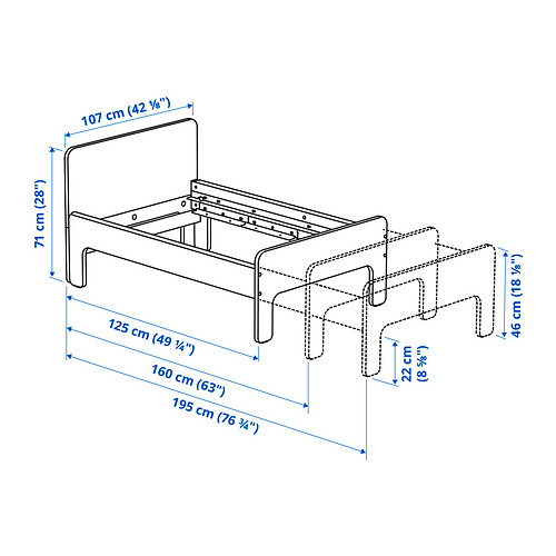 SLÄKT, extensible bed frame 3 of 5 open dialog