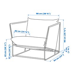 Ilustración de medidas - HAVSTEN sillón, exterior