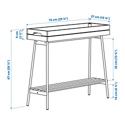 Ilustración de medidas - VANILJSTÅNG pedestal para plantas