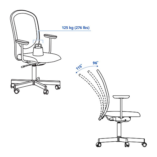 FLINTAN, office chair with armrests 3 of 9 open dialog