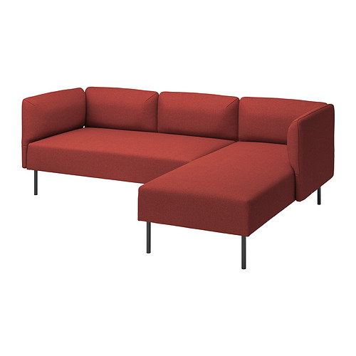 Sofá modular de felpa rojo LILLEHEM