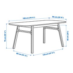 Measurement Illustration - VOXLÖV dining table