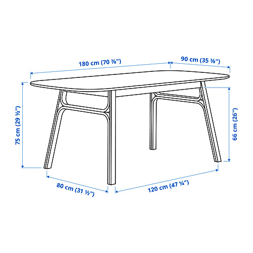 VOXLÖV, dining table 6 of 6 open dialog