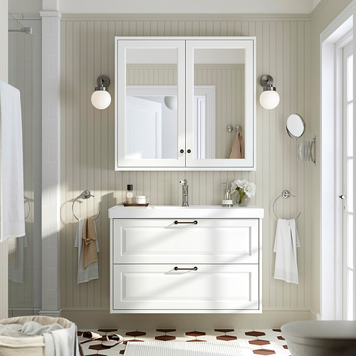 TÄNNFORSEN / ORRSJÖN, sink cabinet with drawers and HAMNSKÄR tap. 2 of 7 open dialog