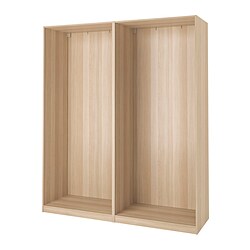 PAX, 2 wardrobe frames, White stained oak effect
