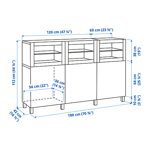 BESTÅ, mueble sala con puertas. 9 de 9 open dialog