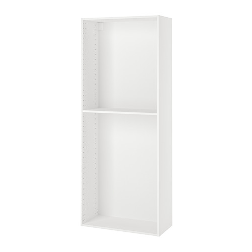 Un mueble de cocina METOD blanco. Es rectangular, con un solo estante, y está fabricado en melamina y tableros de fibra.