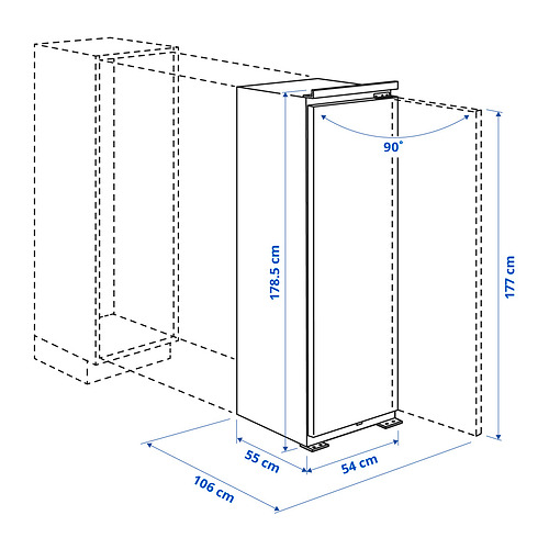 Ilustración con medidas del producto: FORSNÄS.