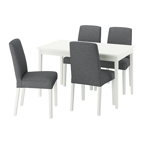 NÄSINGE / BERGMUND, extendable table and 4 chairs. 1 of 8 open dialog