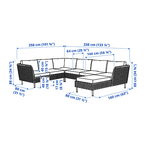 VITTSKÄR, 5-seat modular corner sofa outdoor. 4 of 4 open dialog
