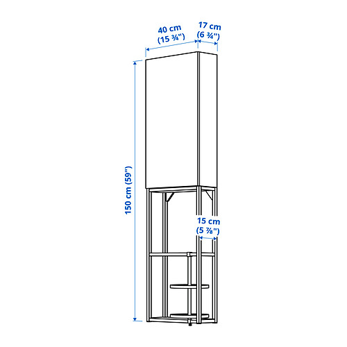 Ilustración con medidas del producto: ENHET.
