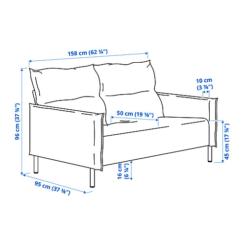 Ilustración con medidas del producto: MANNARP.