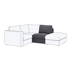 FINNALA, 1-seat section, Gunnared medium gray