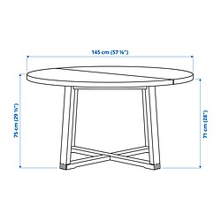 Ilustración de medidas - MÖRBYLÅNGA mesa redonda, 57 1/8" de diámetro