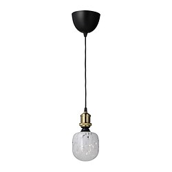 JÄLLBY/MOLNART, lámpara colgante con bombillo LED E26 240 lm 1800K, Chapado en latón