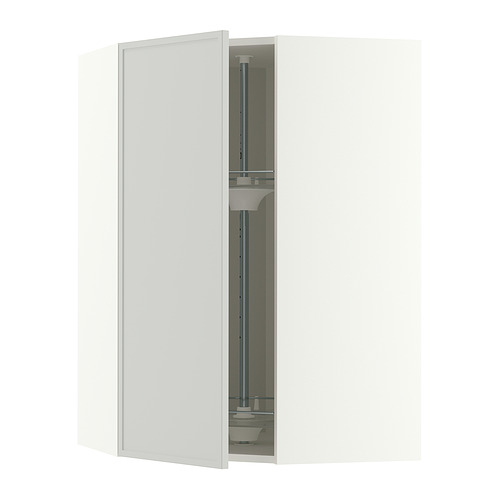 Carrusel de muebles de pared METOD, estanterías blancas de cristal, ajustables, sin marco.