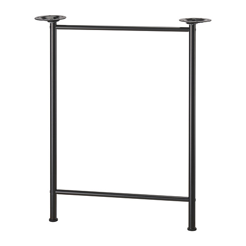 Base de mesa LAGKAPTEN negra: elegantes patas metálicas con patas ajustables.