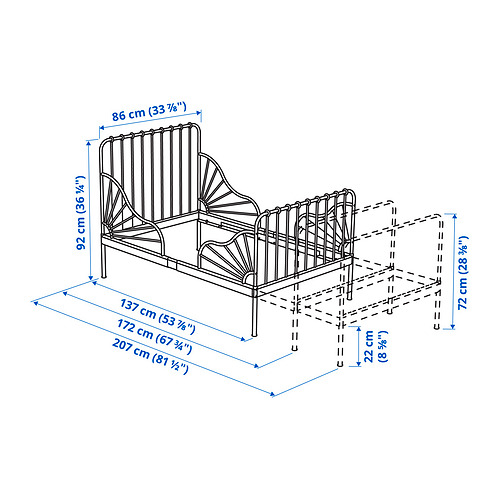 MINNEN, extendable bed frame. 6 of 6 open dialog