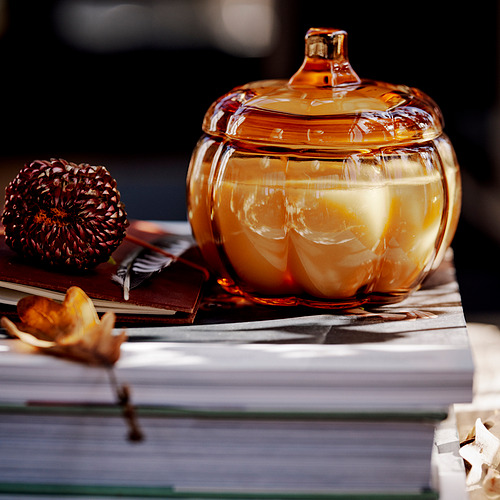HÖSTAGILLE, scented candle in glass, 2 wicks. 3 of 5 open dialog
