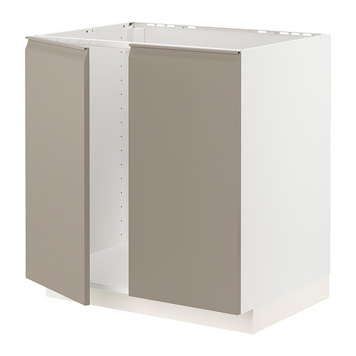 METOD, base cabinet for sink with 2 doors. 1 of 4 open dialog