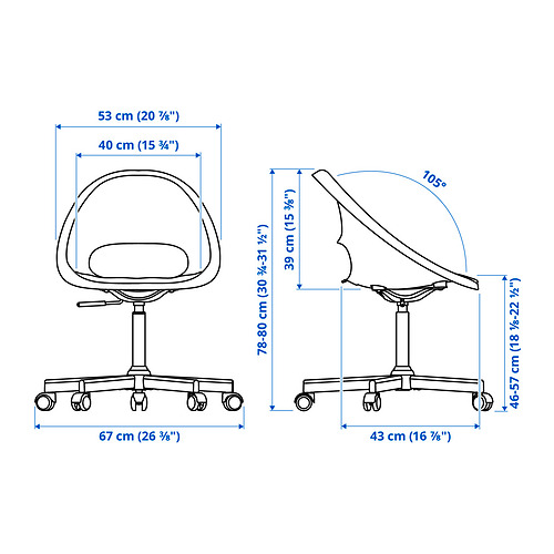 LOBERGET / MALSKÄR, swivel chair with pad 2 of 8 open dialog