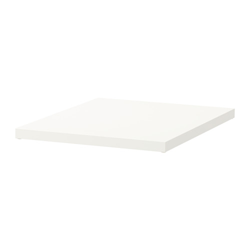 Una estantería ELVARLI blanca, de forma rectangular, hecha de pintura acrílica sobre tablero de partículas con bordes de plástico.