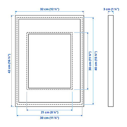 Ilustración con medidas del producto: RÖDALM.
