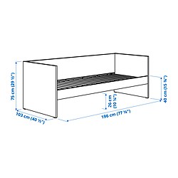 Measurement Illustration - VIHALS daybed frame